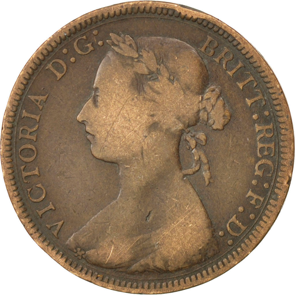 GREAT BRITAIN, 1/2 Penny, 1889, KM #754, VF(20-25), Bronze, 5.38