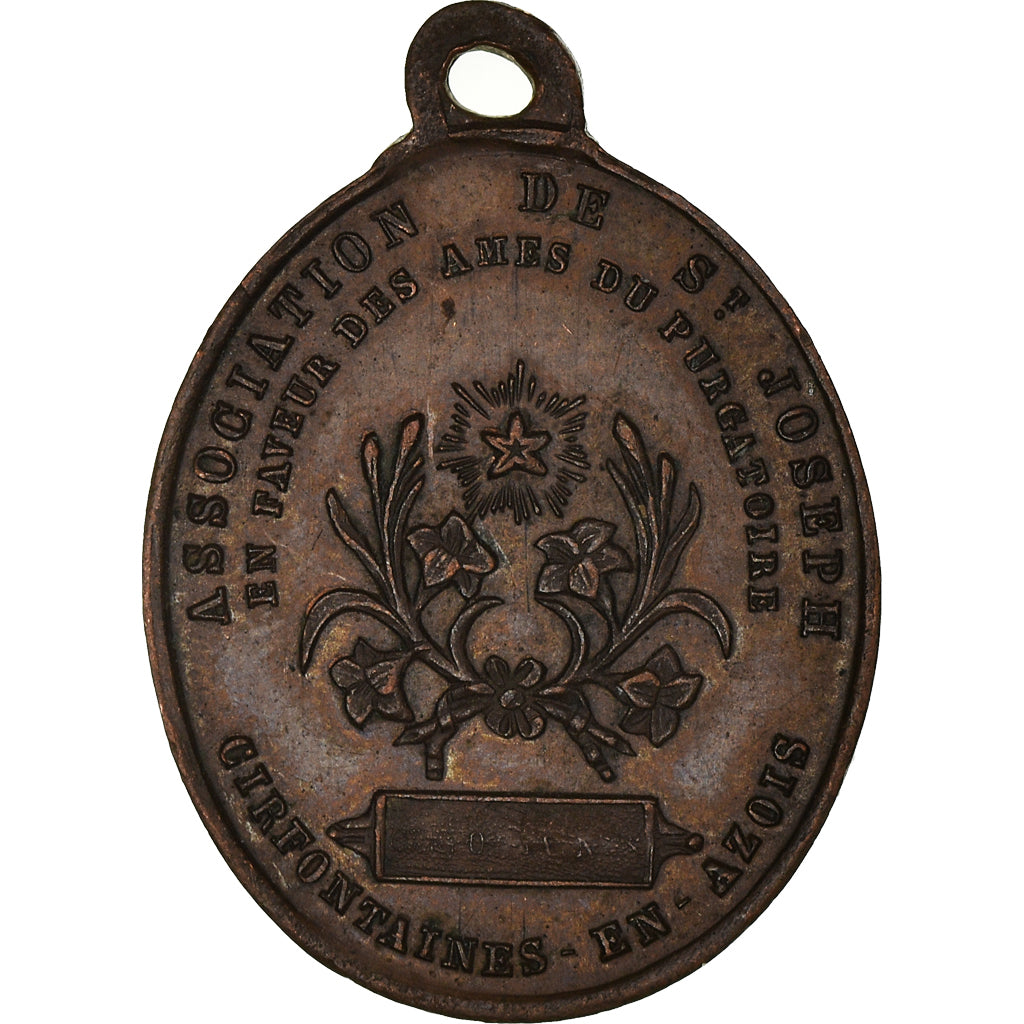 France, Medal, Prayer to St. Joseph, Religions., AU(55-58), Copper