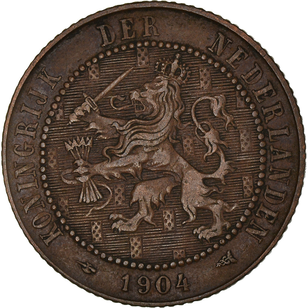 Coin, Netherlands, Wilhelmina I, 2-1/2 Cent, 1904, Utrecht, AU(50-53), Bronze