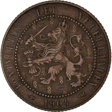 Coin, Netherlands, Wilhelmina I, 2-1/2 Cent, 1904, Utrecht, AU(50-53), Bronze