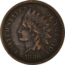 Coin, United States, Indian Head, Cent, 1880, Philadelphia, EF(40-45), Bronze