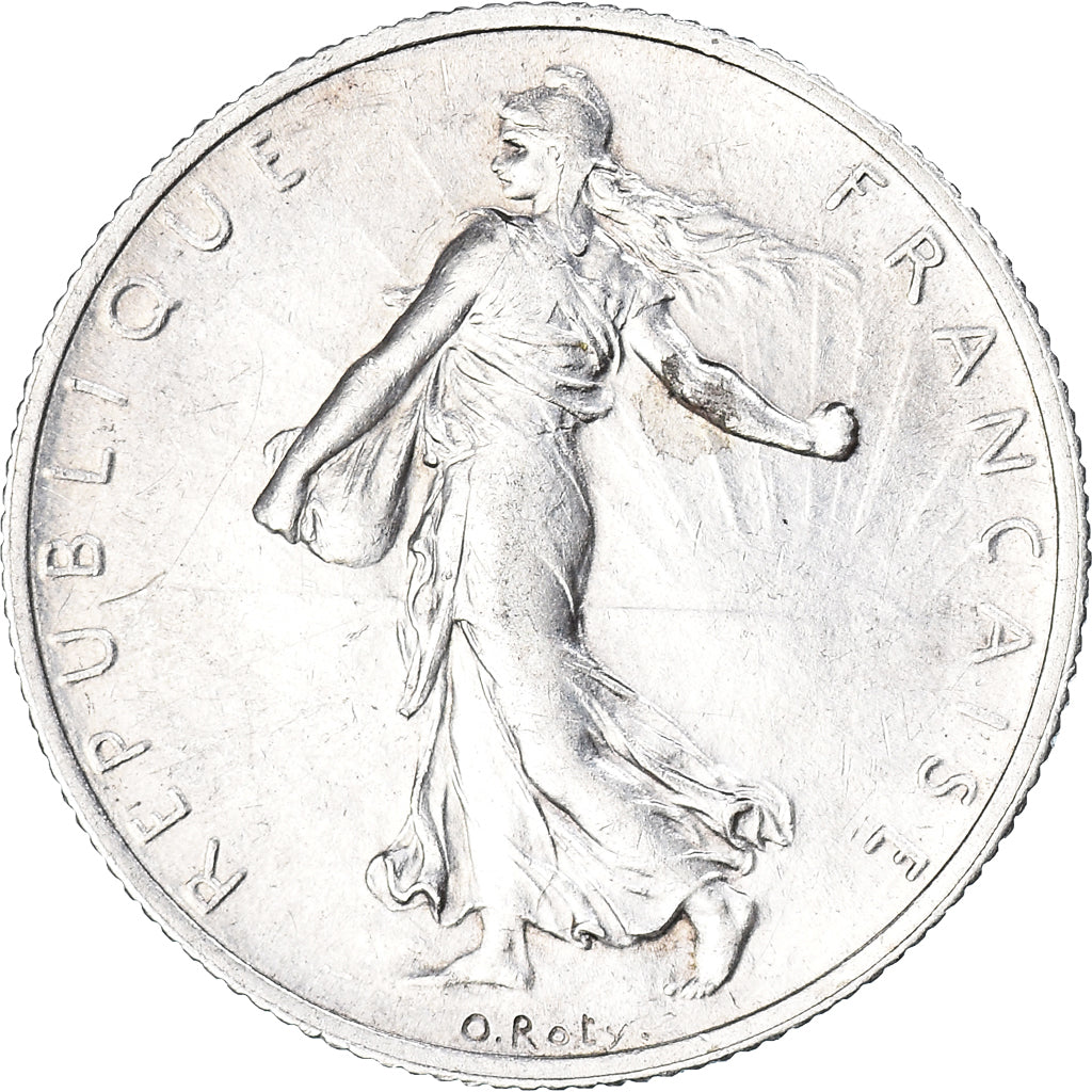 Coin, France, 2 Francs, 1917, Paris, Semeuse, AU(55-58), Silver, KM:845.1