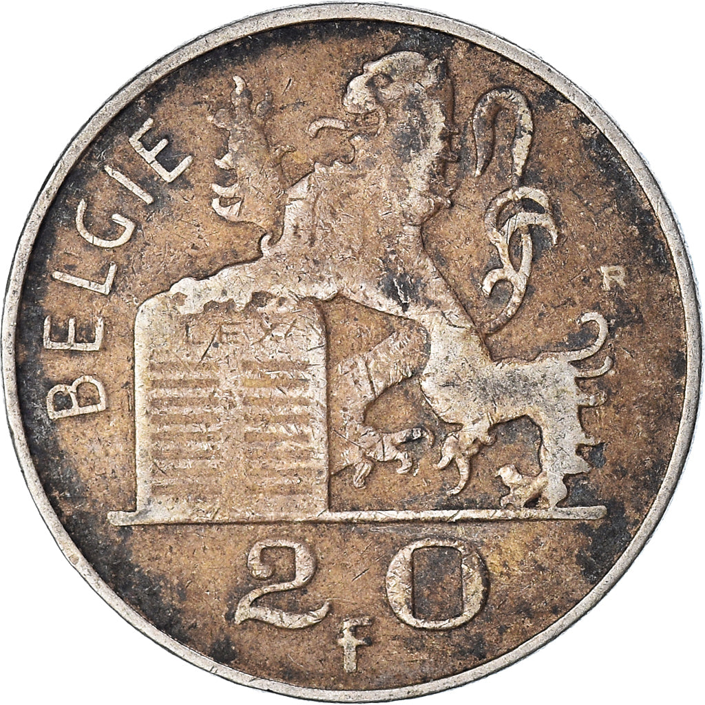 Moneda, Bélgica, Leopold III, 20 Franken, 1951, Royal Belgium Mint, BC+, Plata