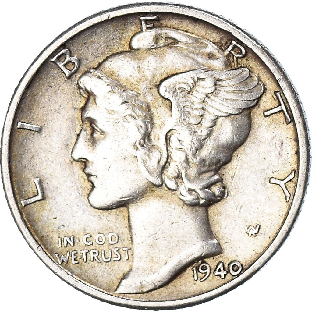 Coin, United States, Dime, 1940, Philadelphia, AU(50-53), Silver, KM:140