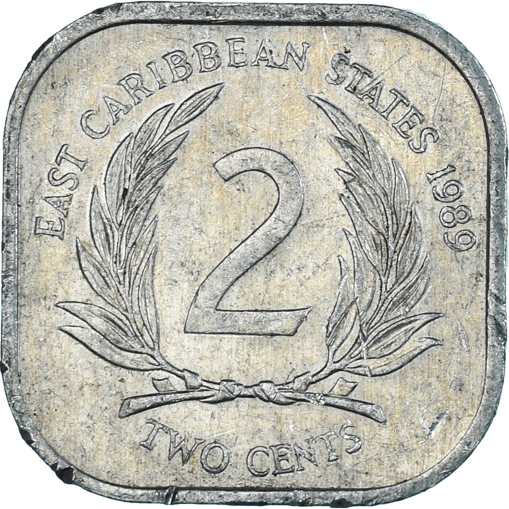 Moeda, Estados das Caraíbas Orientais, 2 Cents, 1989
