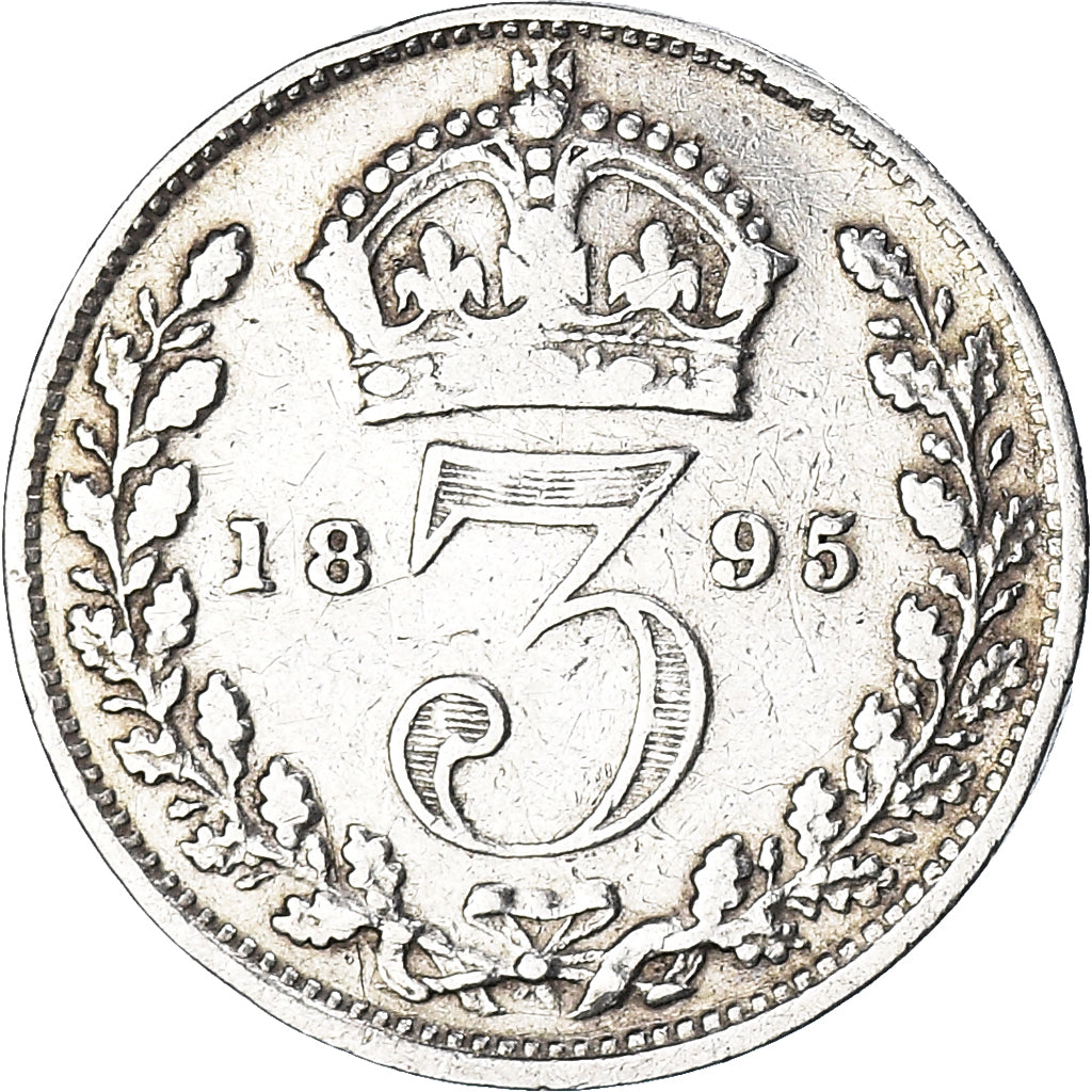 Coin, Great Britain, Victoria, 3 Pence, 1895, British Royal Mint, VF(20-25)