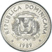Monnaie, République Dominicaine, 25 Centavos, 1989