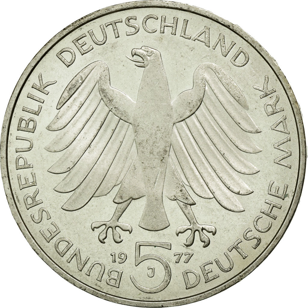 Moneta, GERMANIA - REPUBBLICA FEDERALE, 5 Mark, 1977, Hamburg, Germany, SPL
