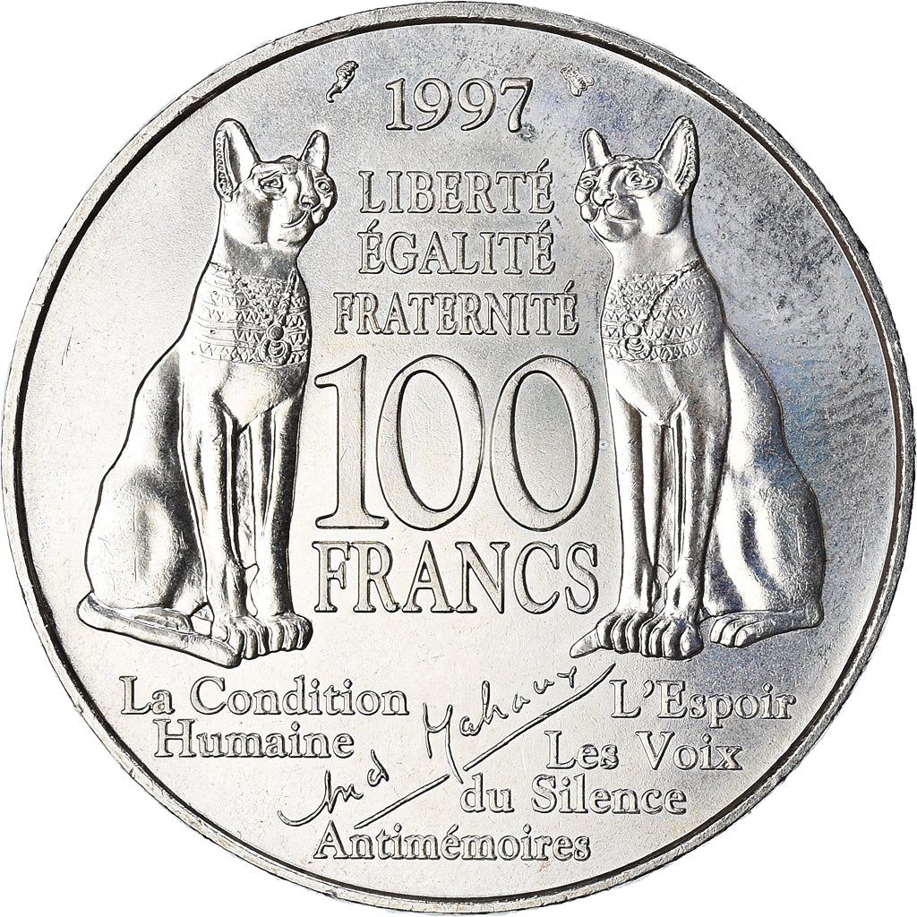 Monnaie, France, André Malraux, 100 Francs, 1997, Pessac, SUP, Argent