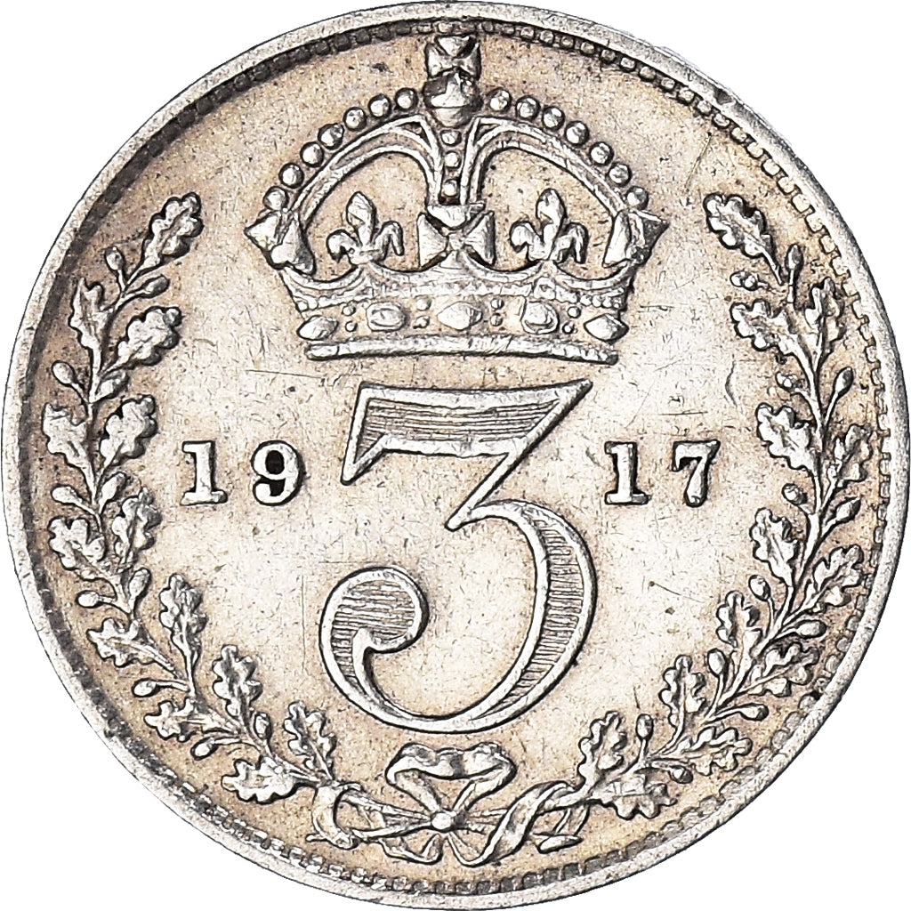 Coin, Great Britain, George V, 3 Pence, 1917, British Royal Mint, VF(30-35)