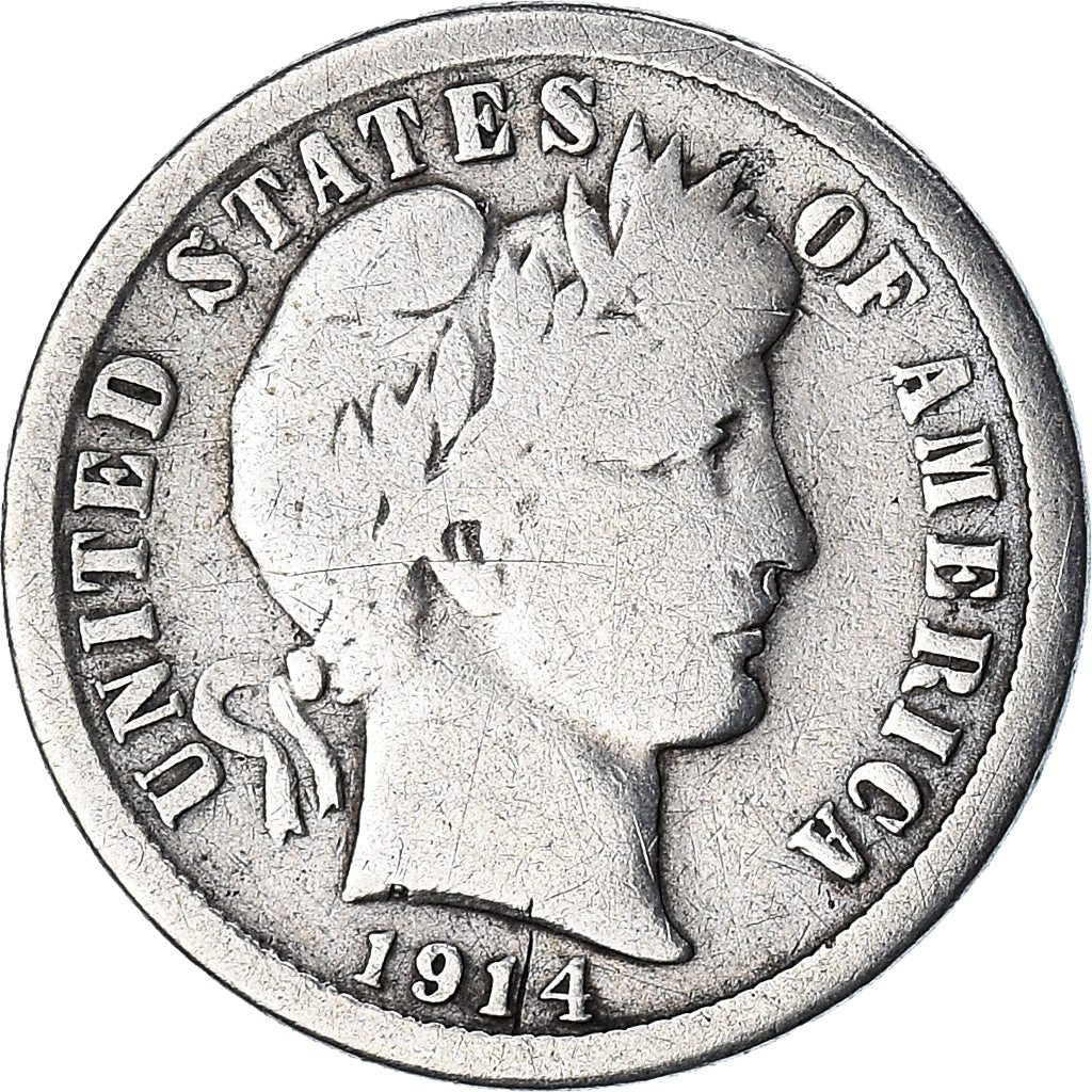 Moneta, Stati Uniti, Barber Dime, Dime, 1914, Philadelphia, MB, Argento, KM:113