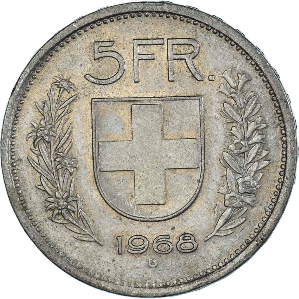 Monnaie, Suisse, 5 Francs, 1968