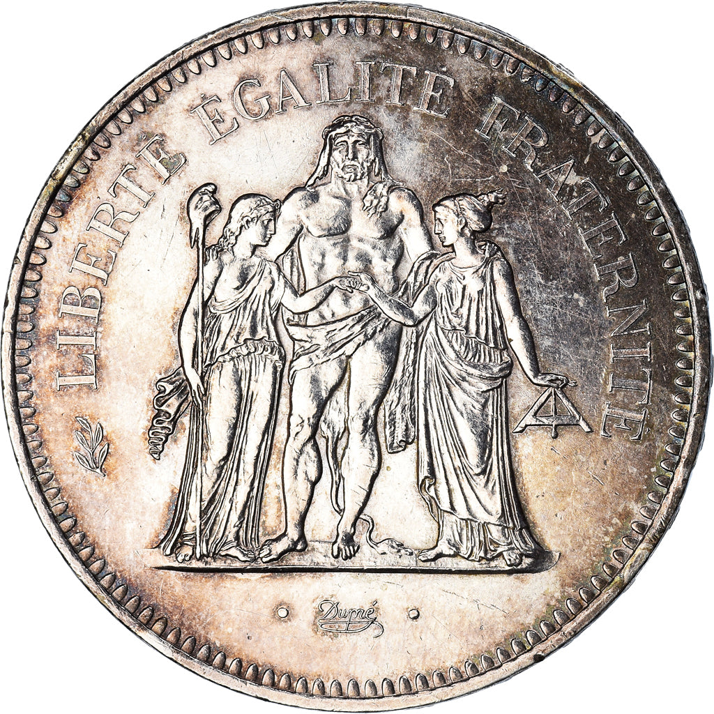 Coin, France, Hercule, 50 Francs, 1976, Paris, AU(55-58), Silver, KM:941.1