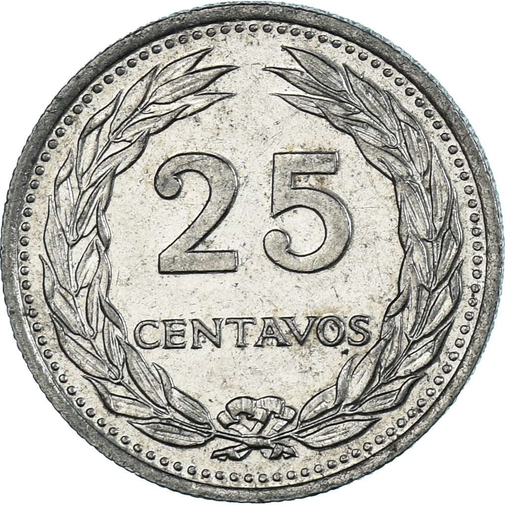 Coin, El Salvador, 25 Centavos, 1977