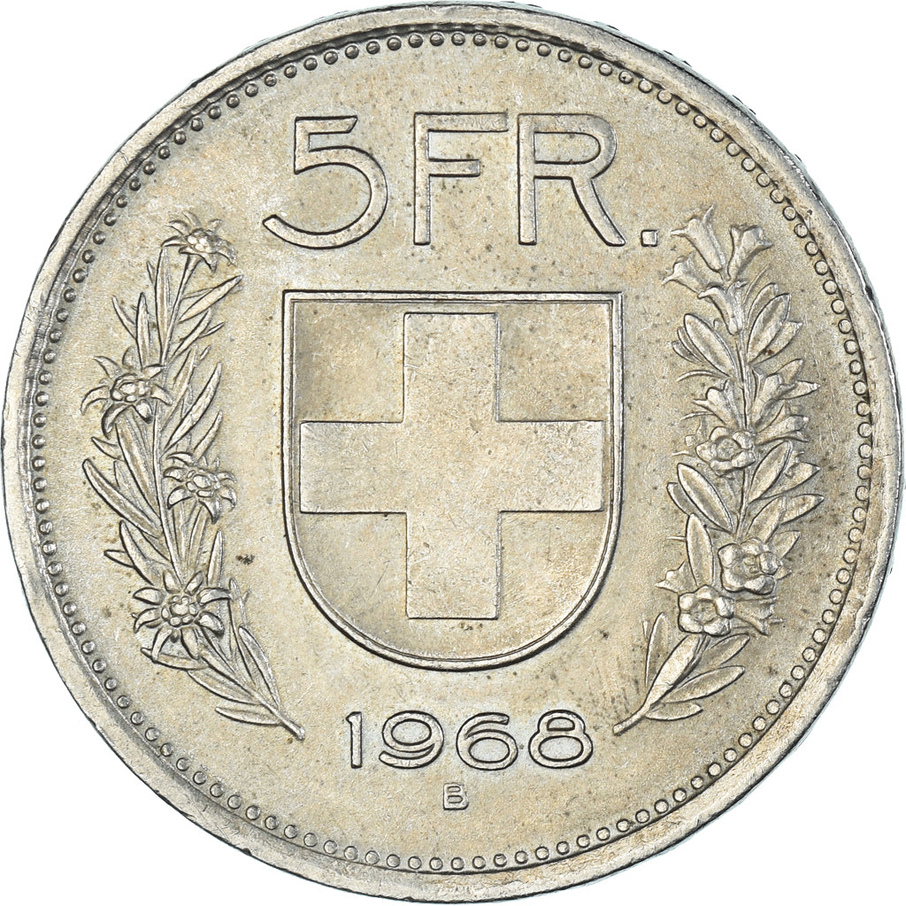 Monnaie, Suisse, 5 Francs, 1968