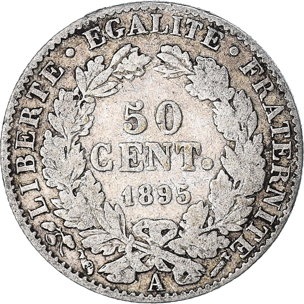 Coin, France, Cérès, 50 Centimes, 1895, Paris, VF(20-25), Silver, KM:834.1
