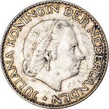Coin, Netherlands, Juliana, Gulden, 1955, Utrecht, EF(40-45), Silver, KM:184
