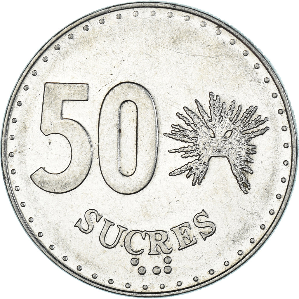 Monnaie, Équateur, 50 Sucres, 1988