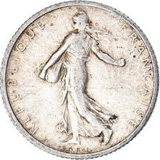 Coin, France, Semeuse, Franc, 1917, Paris, EF(40-45), Silver, KM:844.1