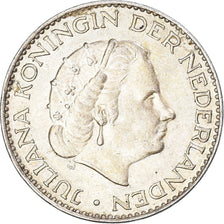 Coin, Netherlands, Juliana, Gulden, 1957, Utrecht, AU(55-58), Silver, KM:184
