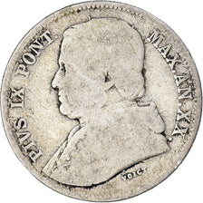 Moeda, ESTADOS ITALIANOS, Vatican Papal States, Pius IX, 20 Baiocchi, 1866