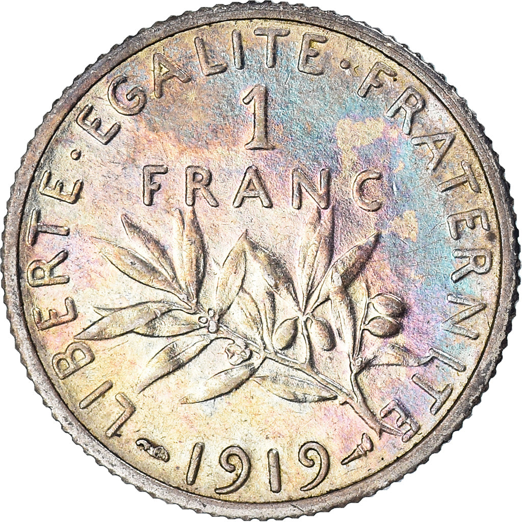 Coin, France, Semeuse, Franc, 1919, Paris, VF(30-35), Silver, KM:844.1