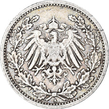 Coin, Germany, Empire., 1/2 Mark, 1905, Berlin, VF(30-35), Silver, KM:17