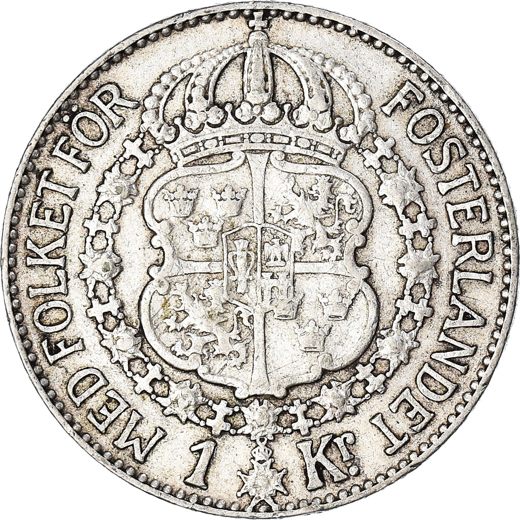 Munten, Zweden, Gustaf V, Krona, 1939, AB Myntverket, ZF, Zilver, KM:786.2