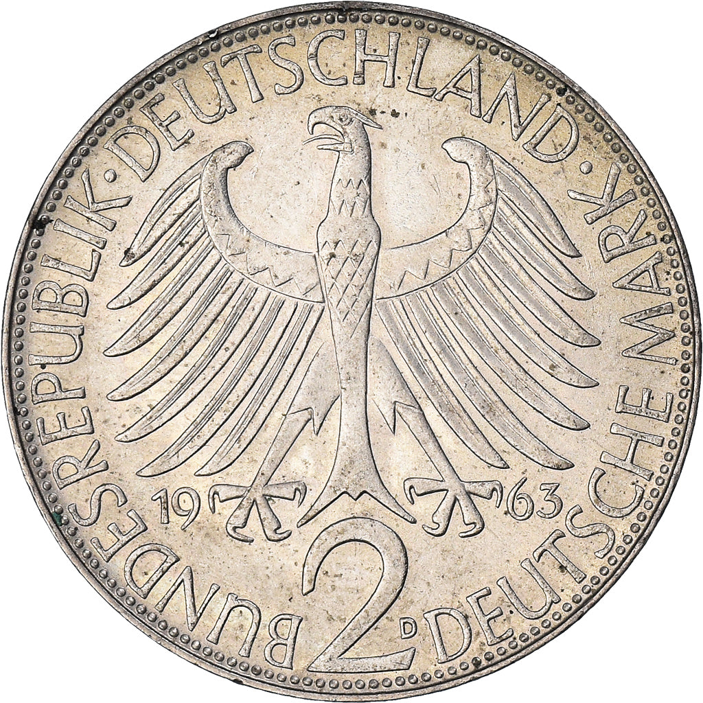Moneta, Germania, Federal Republic, 2 Mark, 1957, Munich, BB+, Rame-nichel