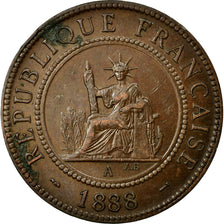 Coin, French Indochina, Cent, 1888, Paris, EF(40-45), Bronze, KM:1, Lecompte:40