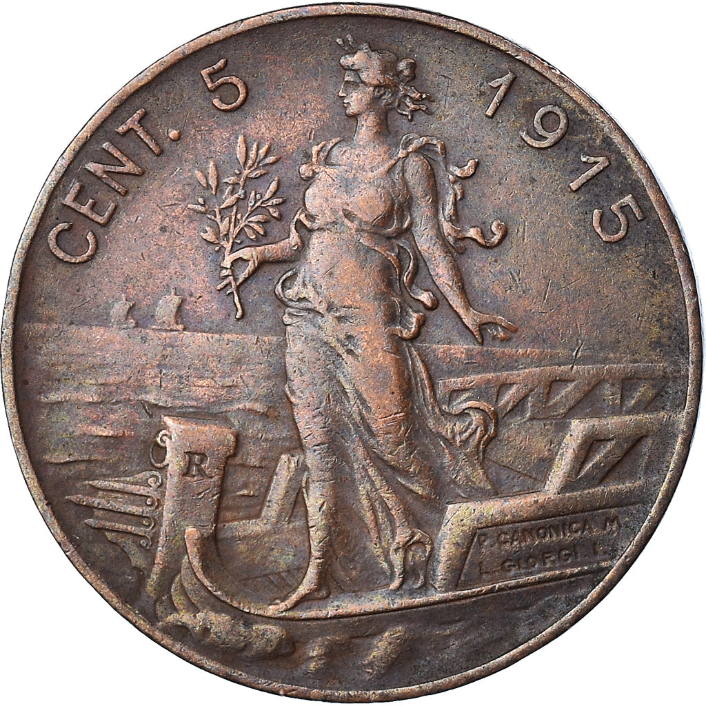 Moneta, Italia, Vittorio Emanuele III, 5 Centesimi, 1915, Rome, BB, Bronzo