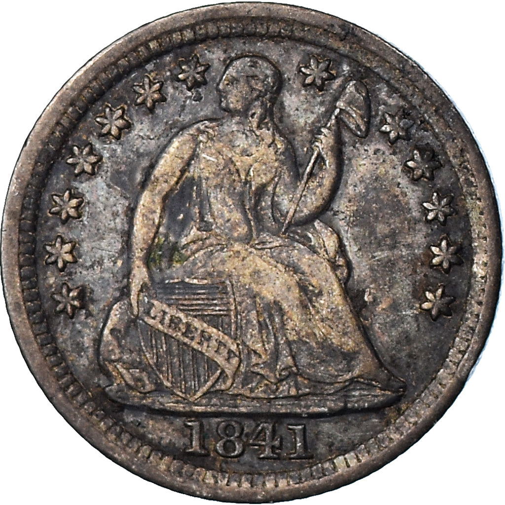 Coin, United States, Seated Liberty, Drapery Added, Half Dime, 1841
