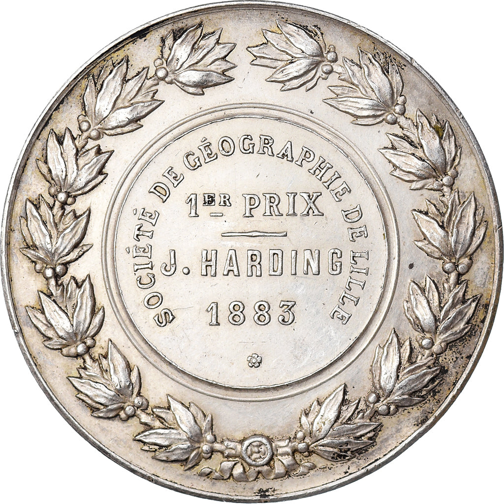 France, Medal, Athéna, Société  De Géographie, Arts & Culture, 1883, Brenet