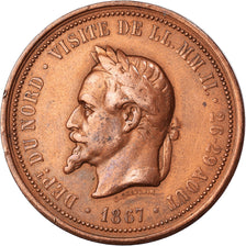 França, Medal, Napoléon III, Visite, Chambre de Commerce de Lille, 1867