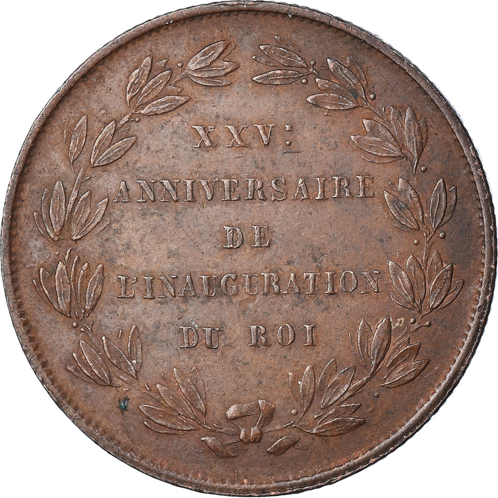 Belgio, medaglia, Module de 5 centimes, Léopold Ier, Inauguration du Roi