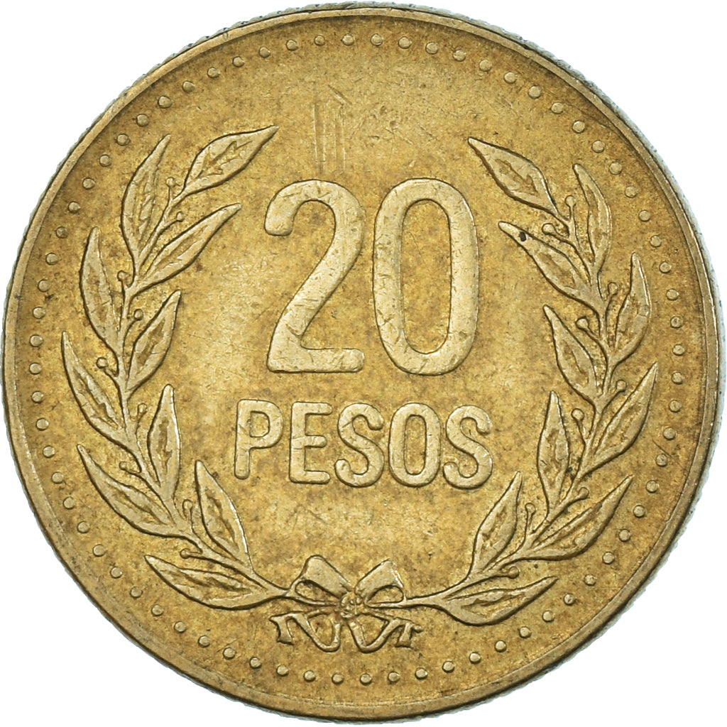 Moneta, Colombia, 20 Pesos, 1992