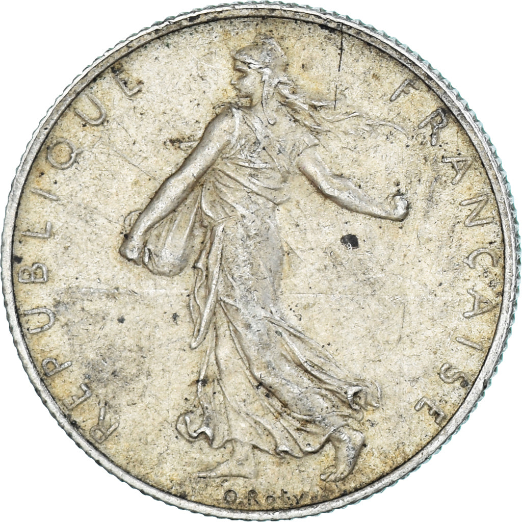 Moneta, Francia, Semeuse, 2 Francs, 1915, Paris, BB, Argento, KM:845.1