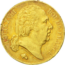 Louis XVIII, 20 Francs or buste nu 1818 Bayonne, KM 712.5
