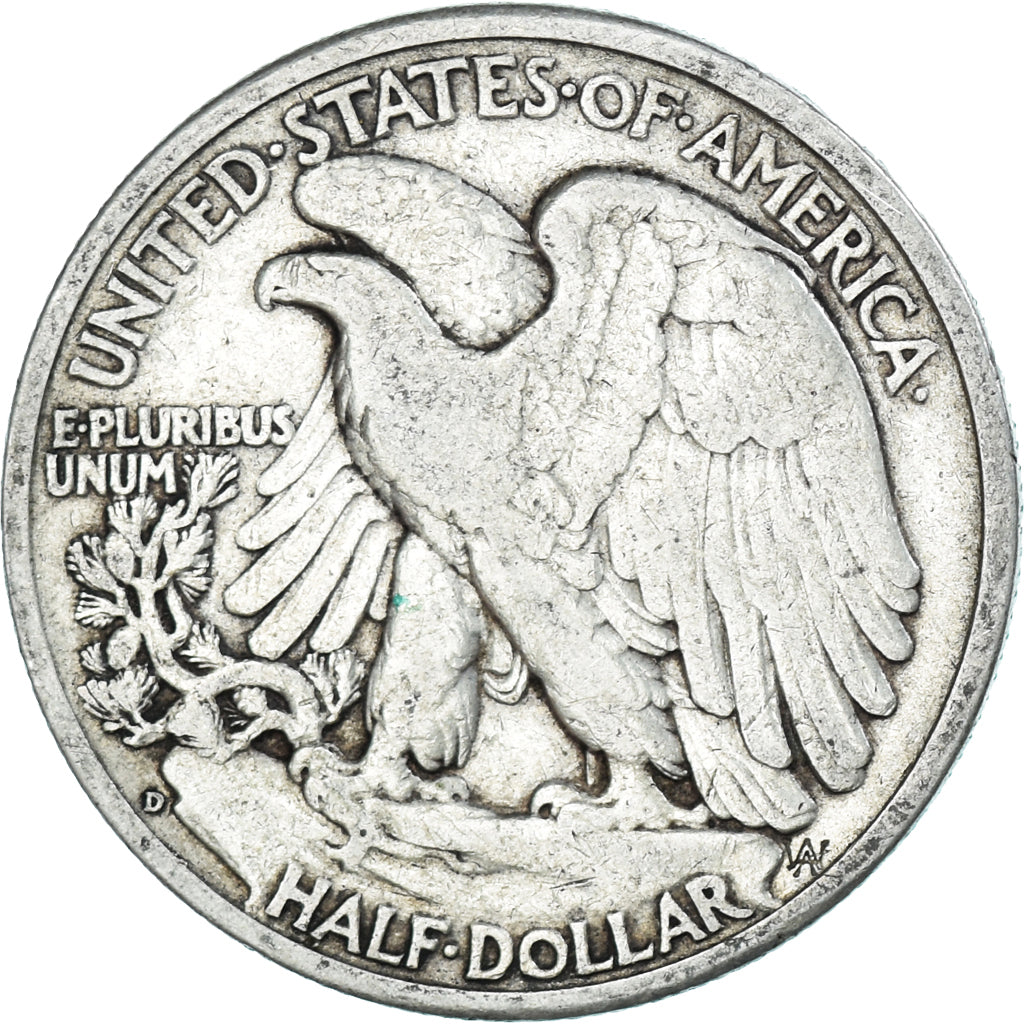 Coin, United States, Walking Liberty, Half Dollar, 1944, Denver, VF(20-25)