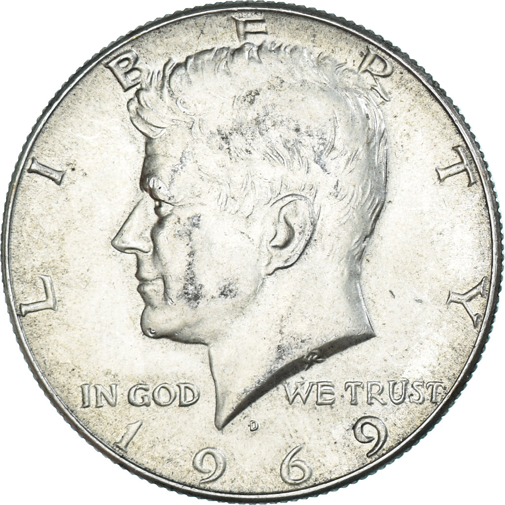Monnaie, États-Unis, John F. Kennedy, Half Dollar, 1969, Denver, TTB, Argent
