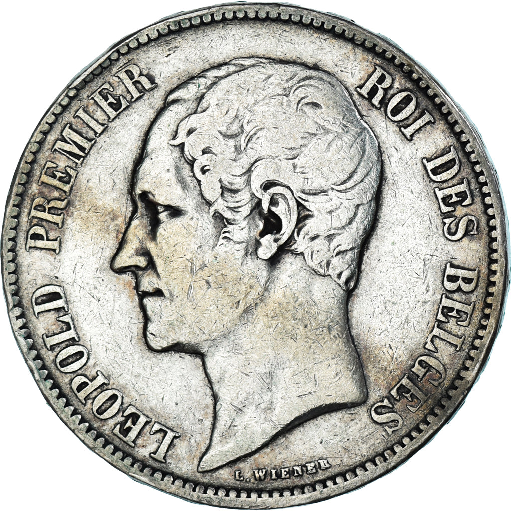 Monnaie, Belgique, Leopold I, 5 Francs, 1853, Royal Belgium Mint, TB+, Argent