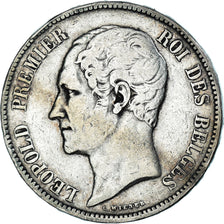 Monnaie, Belgique, Leopold I, 5 Francs, 1853, Royal Belgium Mint, TB+, Argent