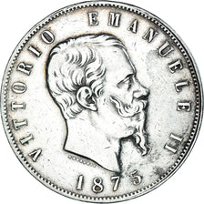 Monnaie, Italie, Vittorio Emanuele II, 5 Lire, 1875, Milan, TB+, Argent, KM:8.3