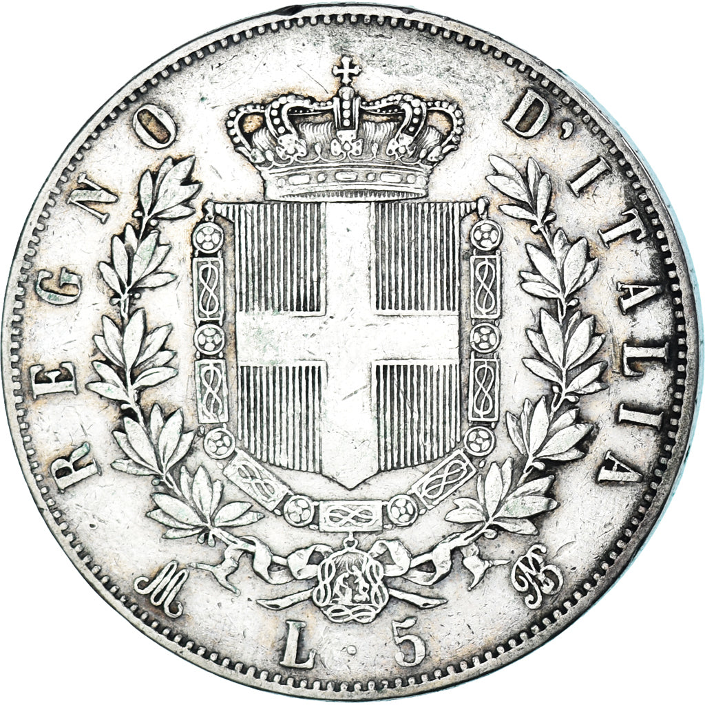 Monnaie, Italie, Vittorio Emanuele II, 5 Lire, 1875, Milan, TB+, Argent, KM:8.3