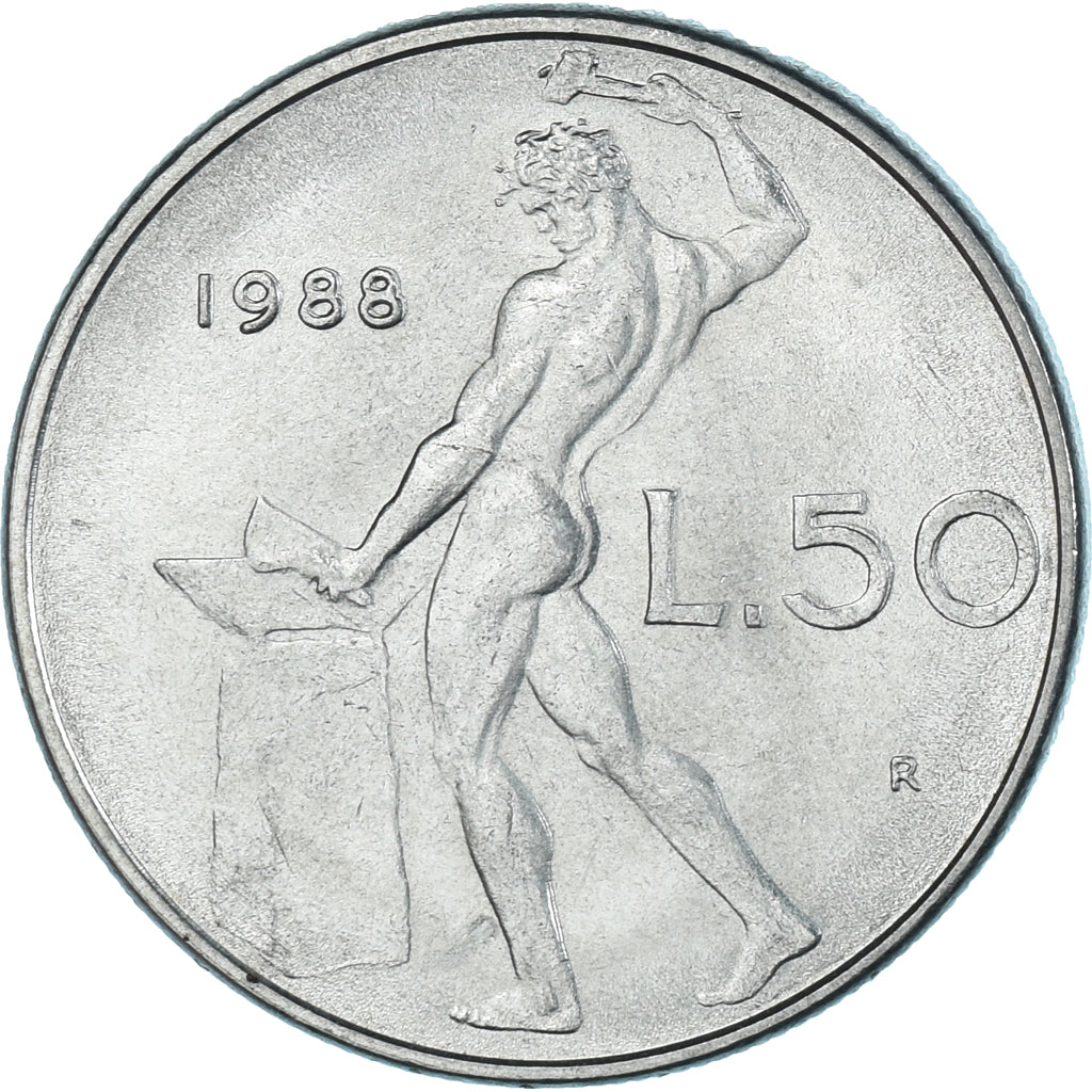 Moneda, Italia, 50 Lire, 1988