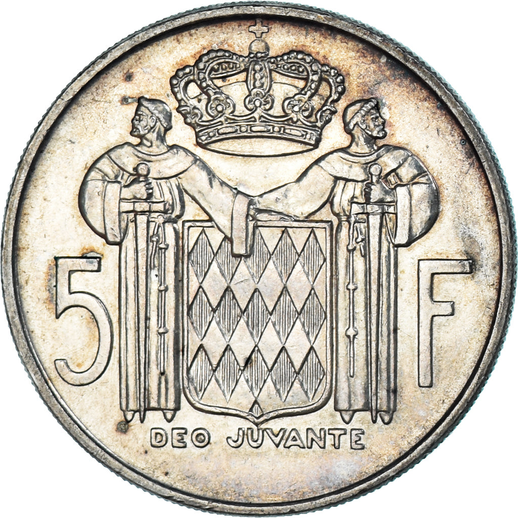 Coin, Monaco, Rainier III, 5 Francs, 1966, Paris, AU(50-53), Silver, KM:141
