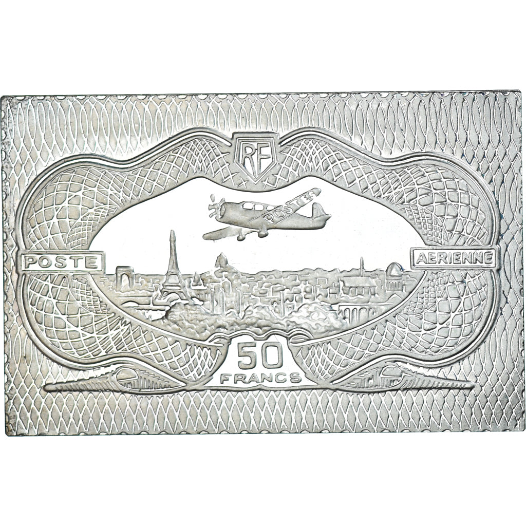 Francia, medaglia, Postal stamp, 50 Francs, Le Médaillier Franklin, Vue de