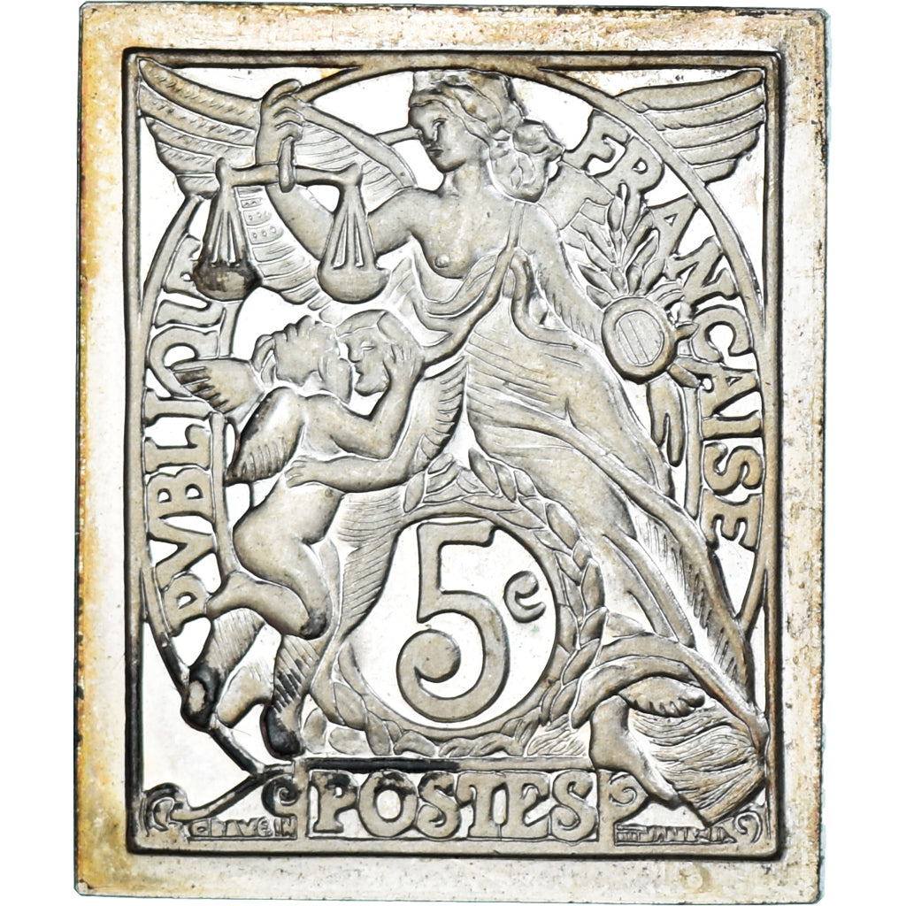 Frankreich, Medaille, Postal stamp, 5 Centimes, Le Médaillier Franklin, Type