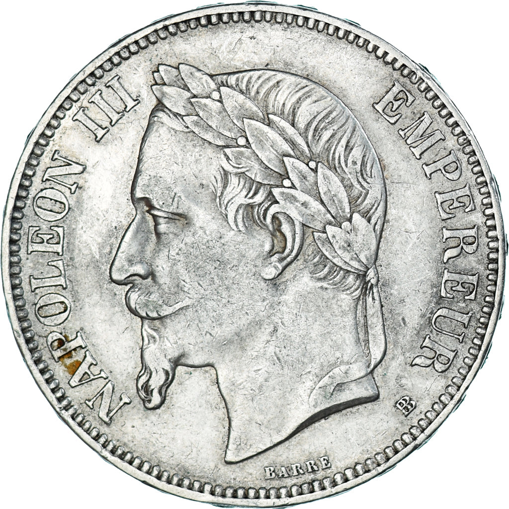 Monnaie, France, Napoleon III, 5 Francs, 1870, Strasbourg, TTB, Argent
