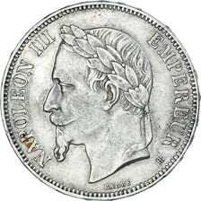 Monnaie, France, Napoleon III, 5 Francs, 1870, Strasbourg, TTB, Argent